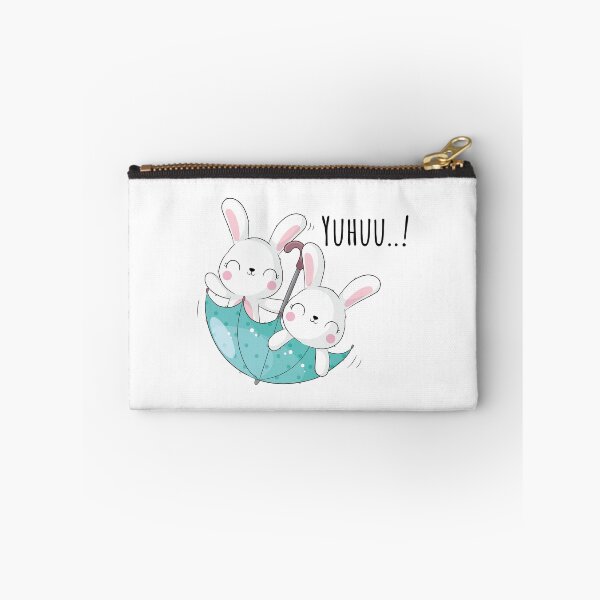 Item preview, cute bunnies in upside down umbrella, happy rabbit with umbrella, happy bunnies playing with umbrella designed and sold by GreyStanzione1.