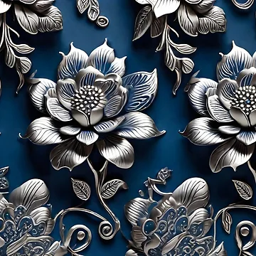 Artwork thumbnail, Silver Roses Flower Pattern by ShePrompts