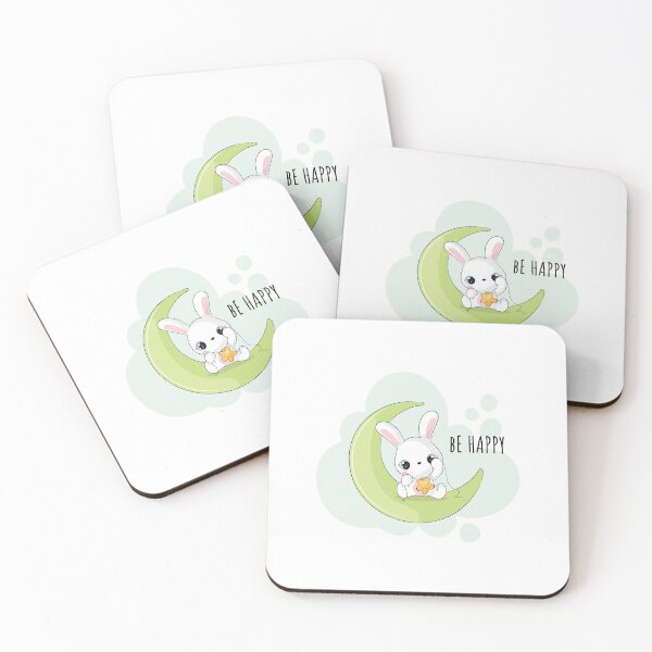 Item preview, cute bunny on half-moon, cute bunny on moon, cartoon bunny sitting on moon designed and sold by GreyStanzione1.