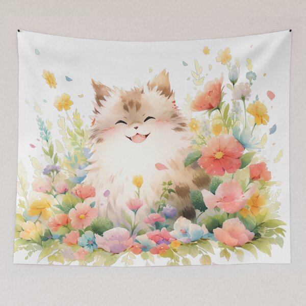 Item preview, Happy Cat Grinning on a Palette of Colors designed and sold by LittleLuvies.