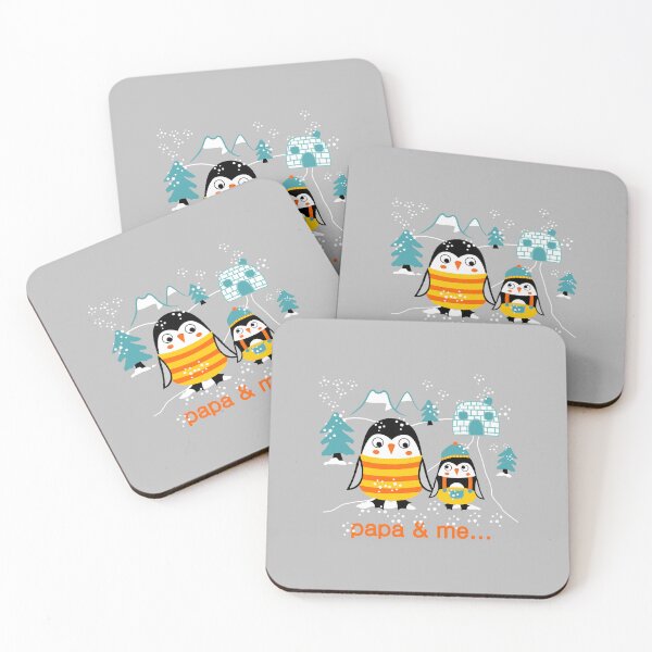 Item preview, penguin papa and me, penguin dad and child in snow, papa and child penguin designed and sold by GreyStanzione1.