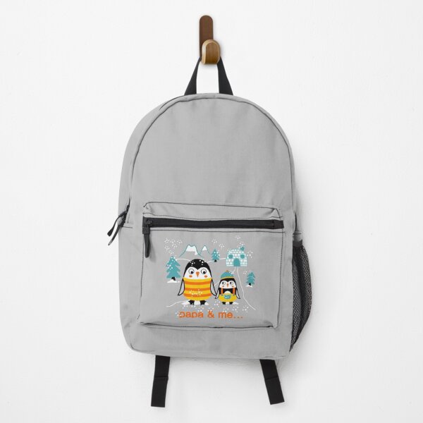 Item preview, penguin papa and me, penguin dad and child in snow, papa and child penguin designed and sold by GreyStanzione1.