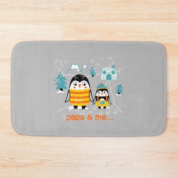 Item preview, penguin papa and me, penguin dad and child in snow, papa and child penguin designed and sold by GreyStanzione1.