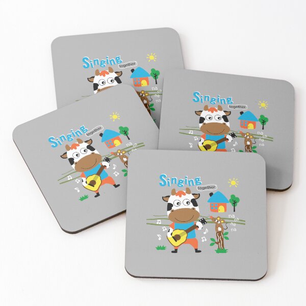 Item preview, cartoon cow playing guitar for mouse, cow and mouse with music, cow and mouse singing designed and sold by GreyStanzione1.