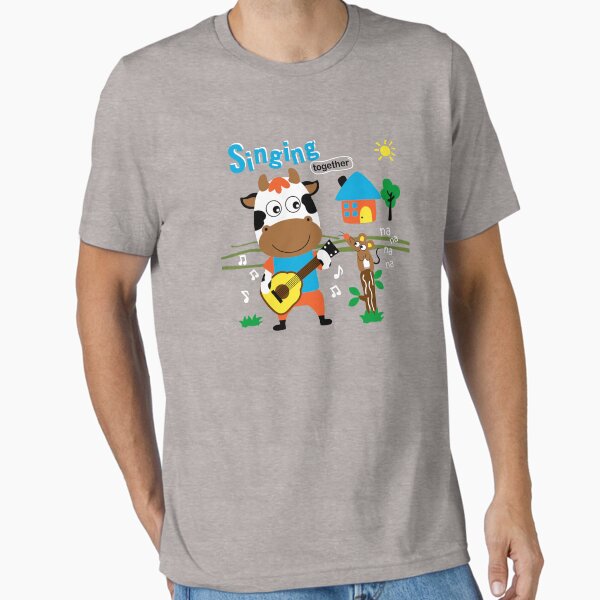 Item preview, cartoon cow playing guitar for mouse, cow and mouse with music, cow and mouse singing designed and sold by GreyStanzione1.
