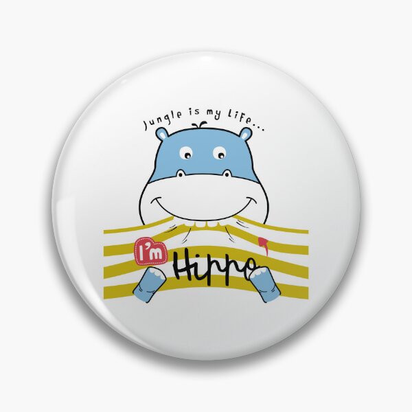 Item preview, funny hippo portrait, cute hippo portrait, cute cartoon hippo  designed and sold by GreyStanzione1.