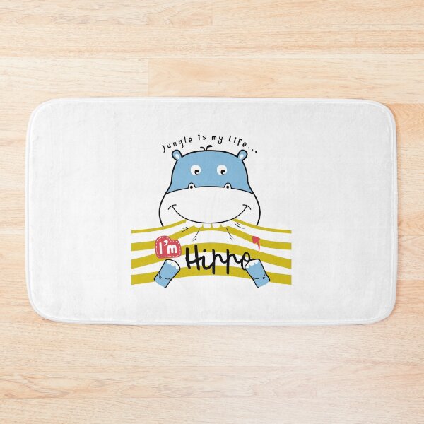 Item preview, funny hippo portrait, cute hippo portrait, cute cartoon hippo  designed and sold by GreyStanzione1.