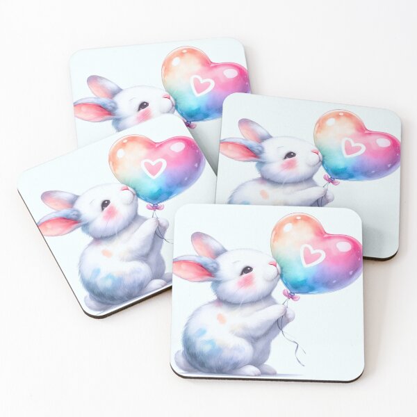 Item preview, Heart balloon and rabbit. designed and sold by growing-mom.