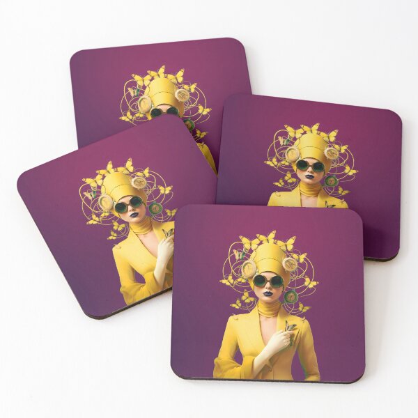 Item preview, Woman in Yellow (Aubergine Background) designed and sold by the-lamplighter.