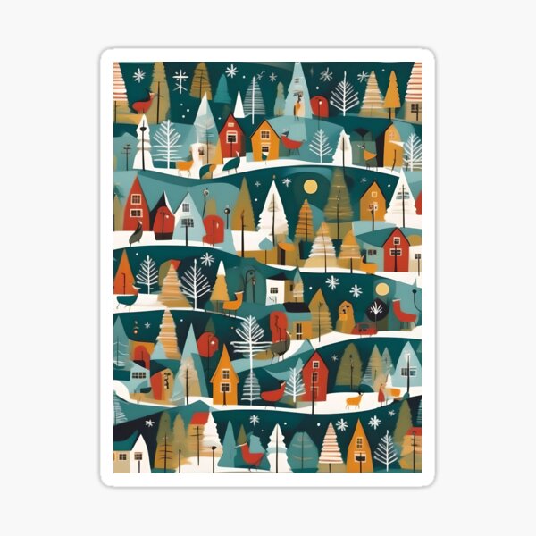 Item preview, Christmas themed little houses and fir trees. designed and sold by WildLadyWood.