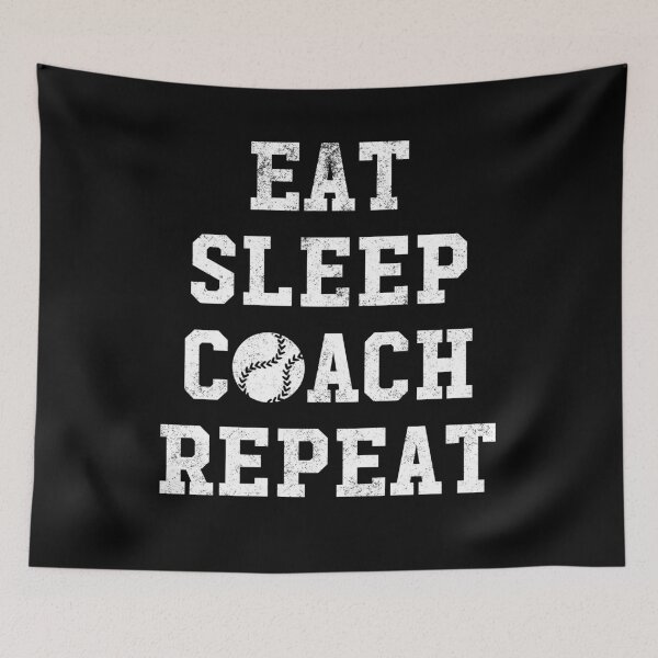 Item preview, Eat sleep coach repeat - baseball coach T-shirt designed and sold by Captain Mood.