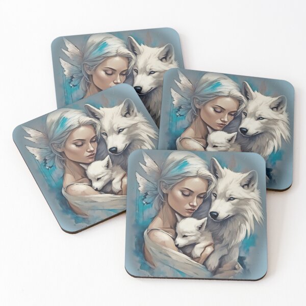 Item preview, White Wolf Love Love No. 001 designed and sold by FaerieFusion.