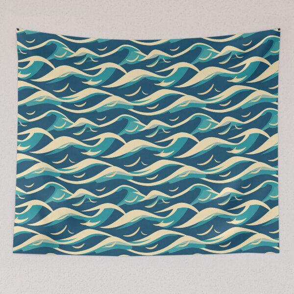 Item preview, Cartoon Style Sea Waves Pattern designed and sold by Vorterix.