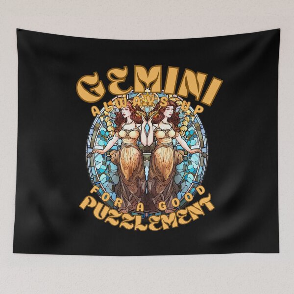 Item preview, Gemini: Always Up For A Good Puzzlement. gemini zodiac sign designed and sold by ZodiacWonders.