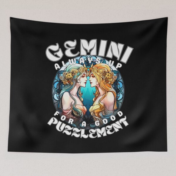 Item preview, Gemini: Always Up For A Good Puzzlement. gemini sayings designed and sold by ZodiacWonders.