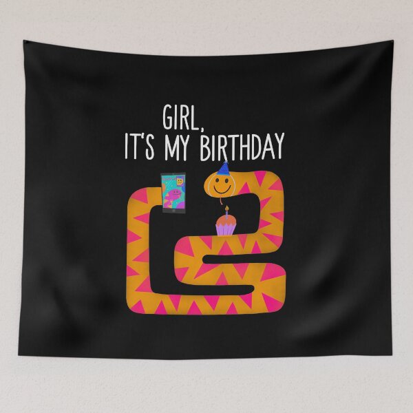 Item preview, Girl It is My Birthday Snake Selfie designed and sold by StudioTVDinners.