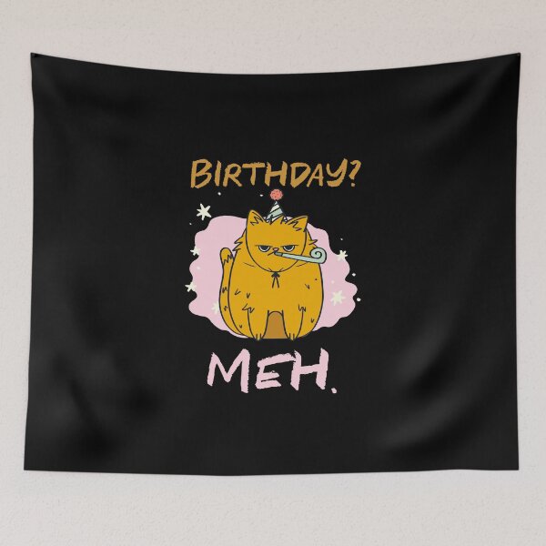 Item preview, Birthday Meh Cat designed and sold by StudioTVDinners.