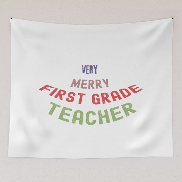 Item preview, Very Merry first Grade teacher designed and sold by Designfs.