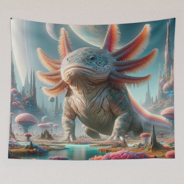 Item preview, Majestic Alien Axolotl - Galactic Overlord  designed and sold by Newpixelland.