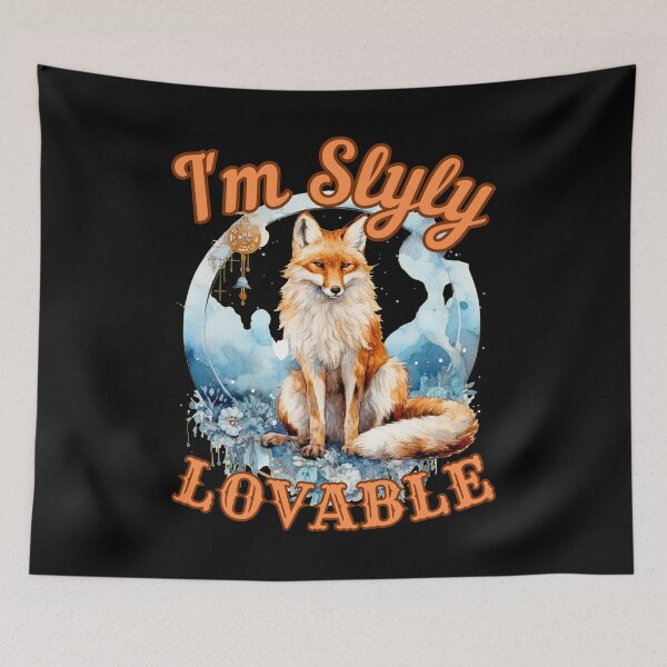 Item preview, I'm Slyly Lovable. fox portrait designed and sold by FoxVibes.