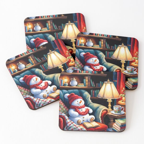 Item preview, Cute Snowman in a Cozy Armchair with a Book  designed and sold by DreamyEscapism.