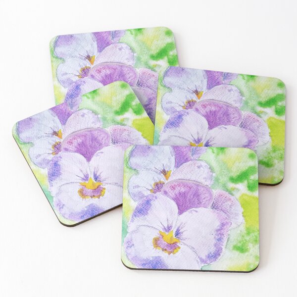 Item preview, Purple violets in watercolor and pastels designed and sold by SanMould.