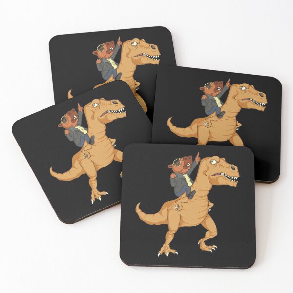 Item preview, Punk Capybara Riding a Dinosaur T Rex designed and sold by LicencaPoetica.
