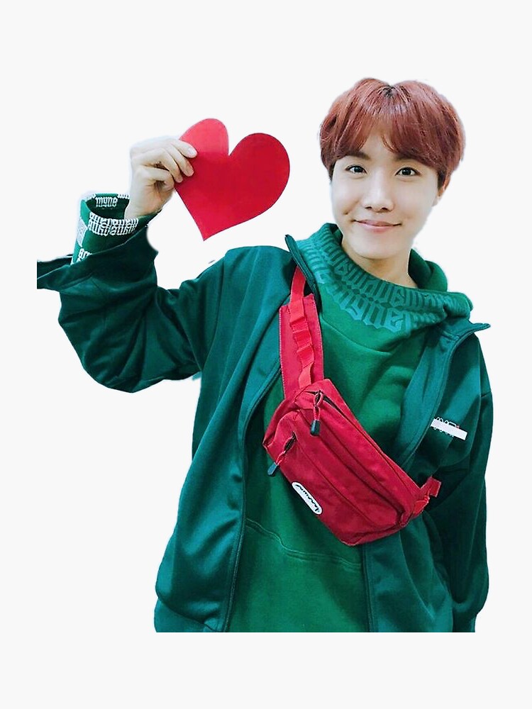 Pegatina «JHope BTS corazón» de Redbubble