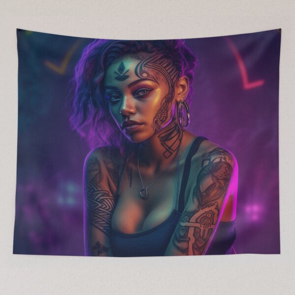 Item preview, Latina With Tattoos, Neon Purple  designed and sold by asaroberson.