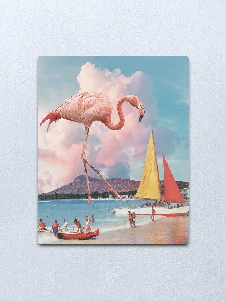 Alternate view of Flamingo Playground Metal Print