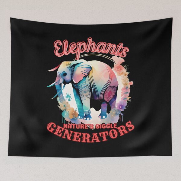 Item preview, Elephants: Nature's Giggle Generators. elephant head designed and sold by ElephantVibes.