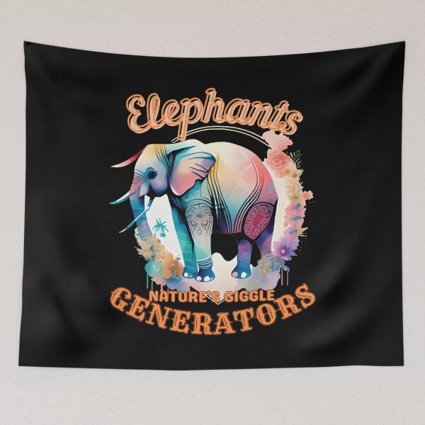 Item preview, Elephants: Nature's Giggle Generators. surreal elephant designed and sold by ElephantVibes.
