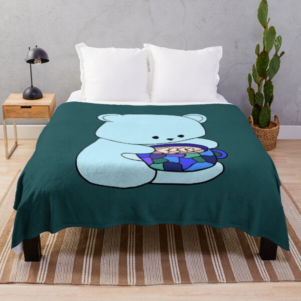 Item preview, Cute Bear with Coffee - Blue designed and sold by floofrealm.