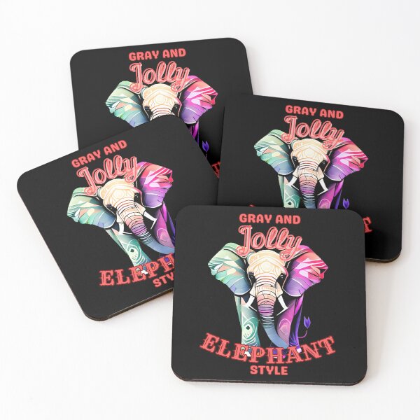 Item preview, Gray and Jolly: Elephant Style. colorful elephant designed and sold by ElephantVibes.