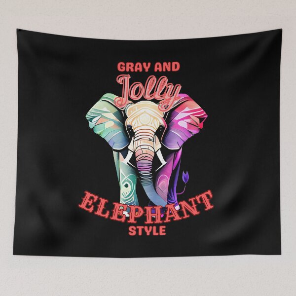 Item preview, Gray and Jolly: Elephant Style. colorful elephant designed and sold by ElephantVibes.