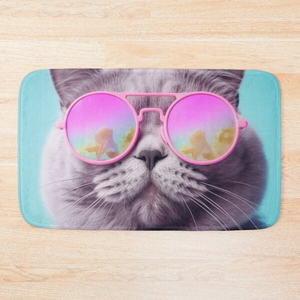 Item preview, Funny Cat With Sunglasses surfing Kitty Surfer metallicat cool Graphic orange designed and sold by ZedOhEe.