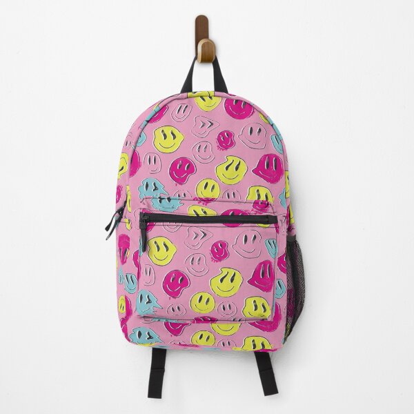 Item preview, Retro Extra Static Happy Face Pink designed and sold by inkedinred.