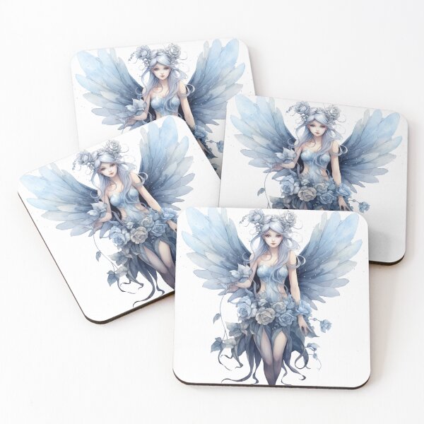 Item preview, Pastel Blue Fairy With Roses designed and sold by FlutterbyFairy.