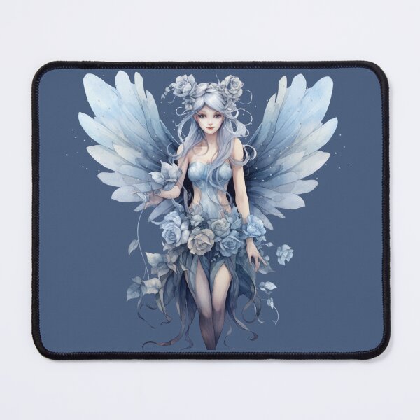 Item preview, Pastel Blue Fairy With Roses designed and sold by FlutterbyFairy.