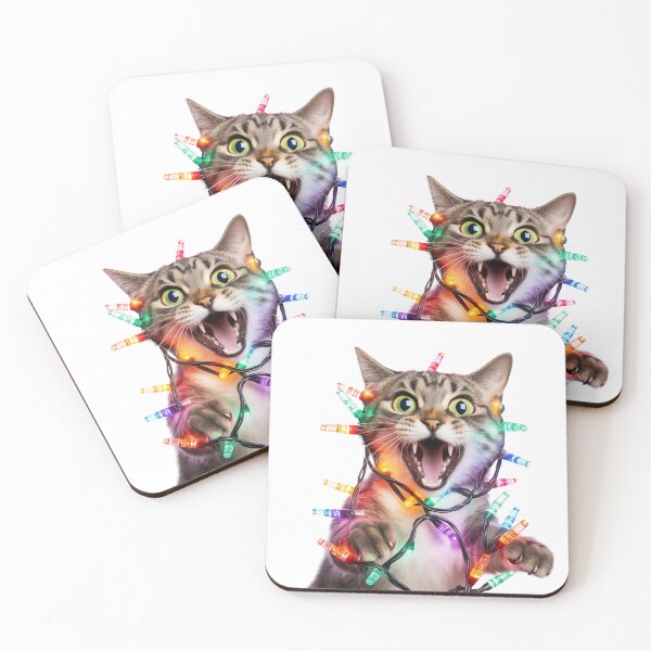 Item preview, Cat Christmas Lights Tangled Up In Tree Holiday designed and sold by ZedOhEe.