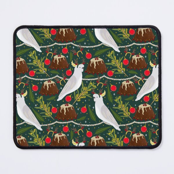 Item preview, Christmas Australian Sulfur Crested Cockatoo Parrot Pudding Wattle designed and sold by Lozzie Eliza Designs.