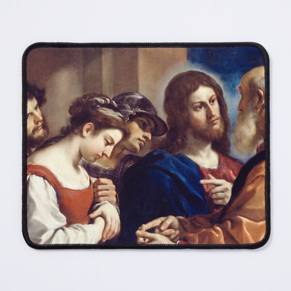 Item preview, Guercino Masterpiece Adultery Scene Classic Art Print designed and sold by TheSoulOfArt.