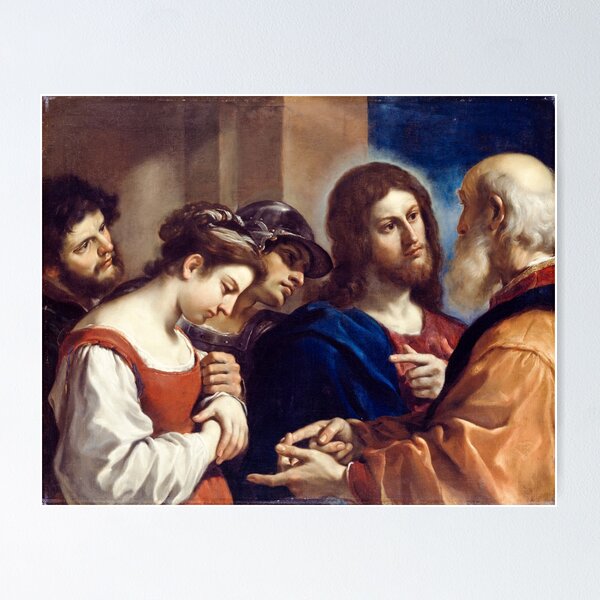 Item preview, Guercino Obra maestra Escena de adulterio Clásico Lámina artística designed and sold by TheSoulOfArt.