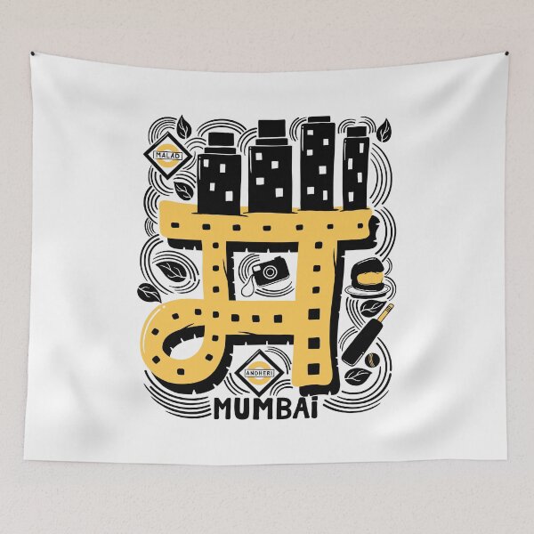 Item preview, Mmmm Mumbai City Hindi Doodle designed and sold by NomadicQuest.