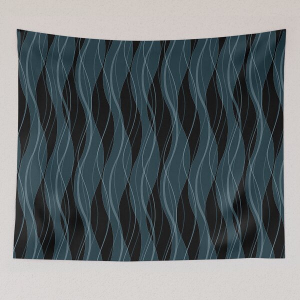 Item preview, Teal Night Pattern - Vertical Wave Forms designed and sold by kernowerno.