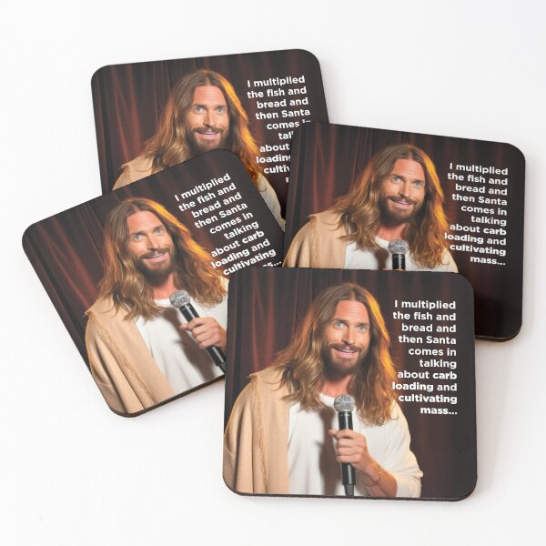 Item preview, Santa eats Jesus's Fish and Bread - Birthday / Christmas Card designed and sold by OddCorro.