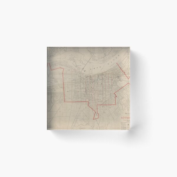 Item preview, Vintage Map of Louisville KY (1880) designed and sold by BravuraMedia.