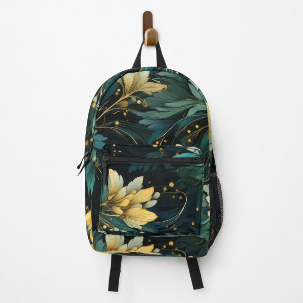 Item preview, Green and gold dreamy tempera decoupage seamless pattern designed and sold by MiraCleAI.