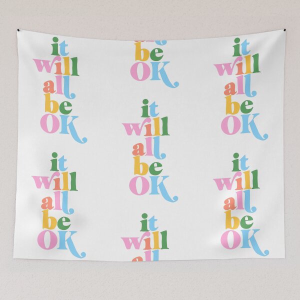 Item preview, It will all be okay multi colorful self assuring positive mindset for mental health  designed and sold by adesignworld.