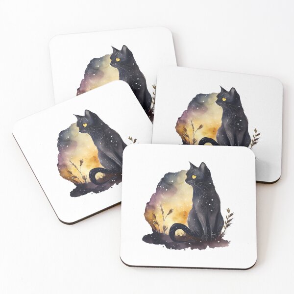 Item preview, celestial black cat designed and sold by sbrstore.